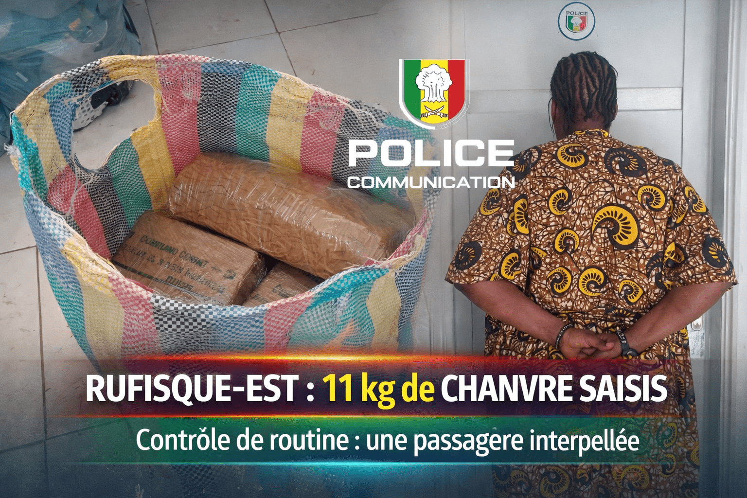 Rufisque‑Est : la Police saisit 11 kg de chanvre indien lors d’un contrôle de routine