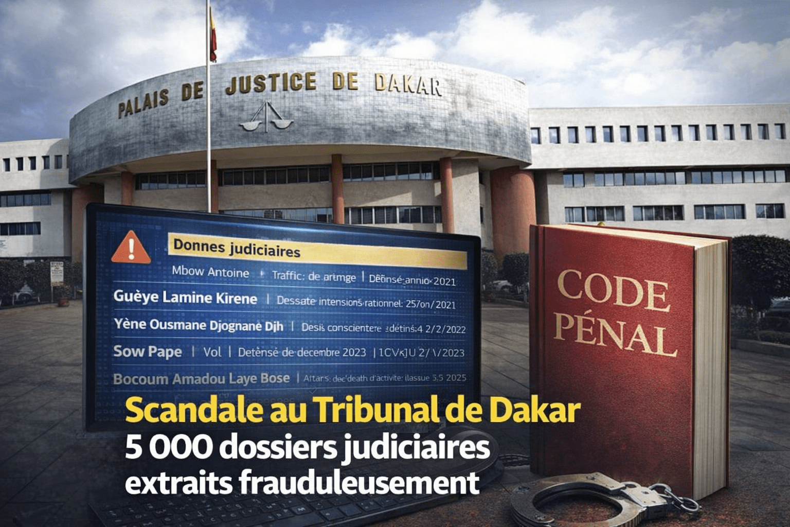 Fuite massive au Tribunal de Dakar : près de 5 000 dossiers judiciaires piratés