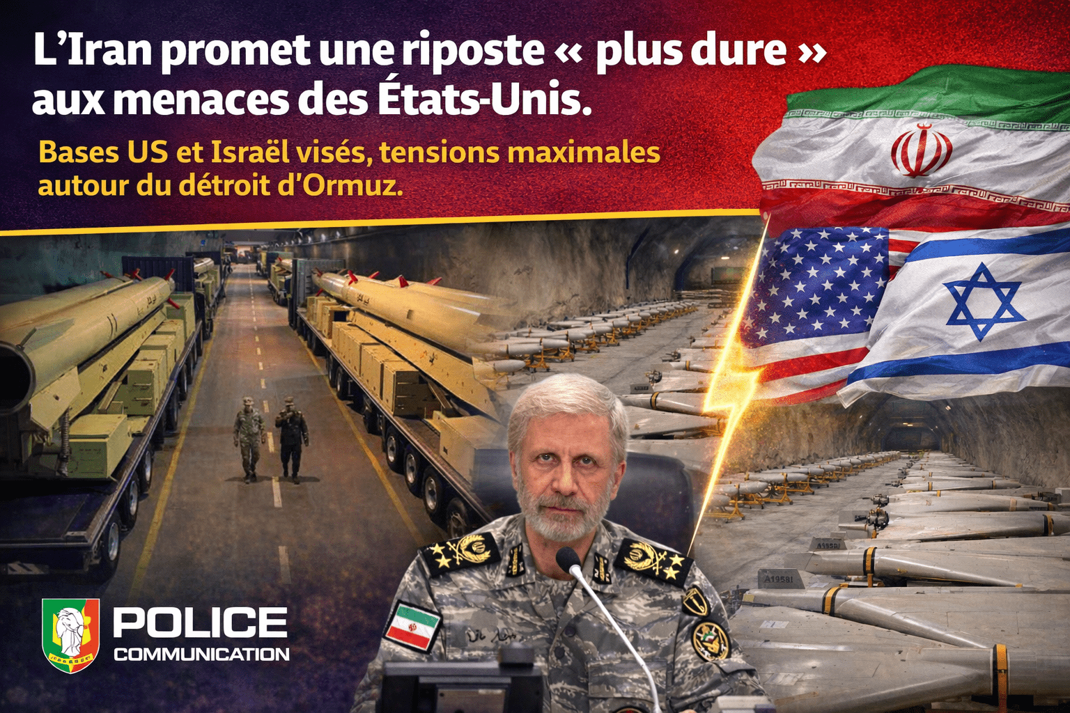 Iran vs USA : Téhéran menace d’une riposte massive et vise Israël et les bases américaines
