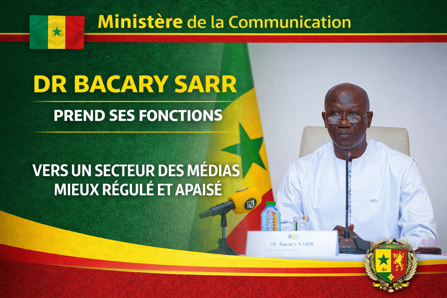 Dr Bacary Sarr à la tête du ministère de la Communication : cap sur un secteur mieux régulé et apaisé